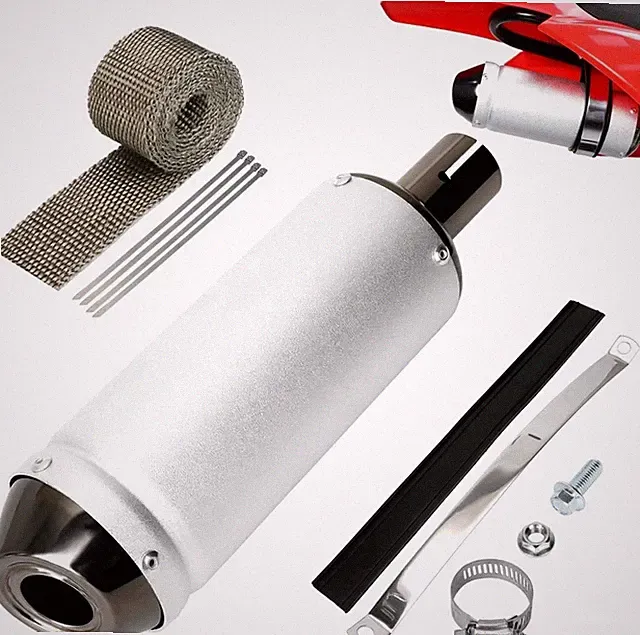 1.1 Inch Motorcycle Slip on Muffler for 125cc 110cc 4 Stroke Pit Dirt Bike SS...