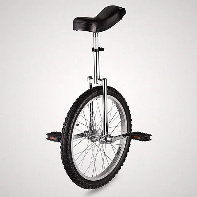 20" Silver Unicycle Cycling Scooter Circus Bike Skidproof Tire Balance Exercise