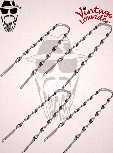 4 Vintage Lowrider 26" Replacement Flat Twisted Bicycle Chrome Fender Braces.
