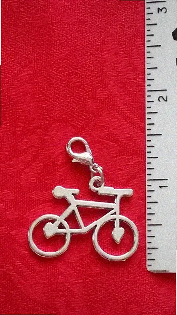 ANTIQUE SILVER BICYCLE LARGE BICYCLE CHARM - BIKE - TRIATHOLON - RACE - CYCLING