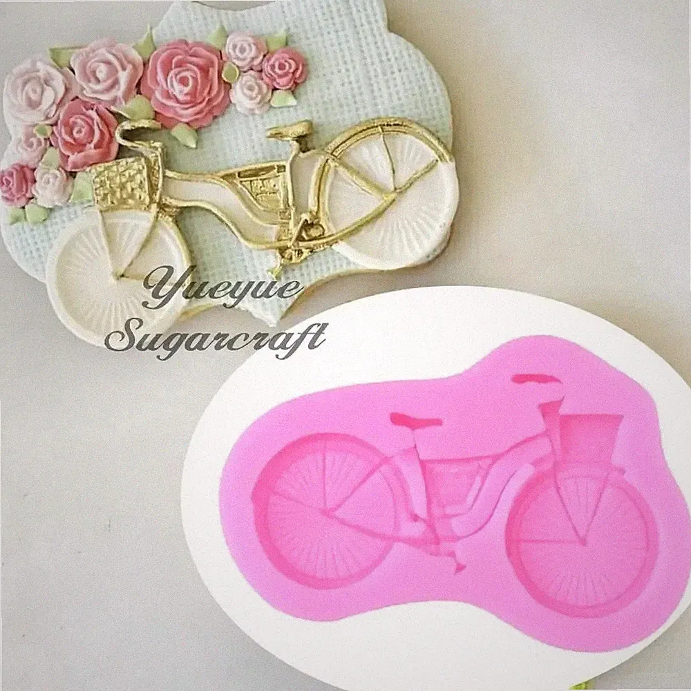 Bicycle Silicone Mold Chocolate Sugar Craft Cake Decorating Candy Gumpast Mould