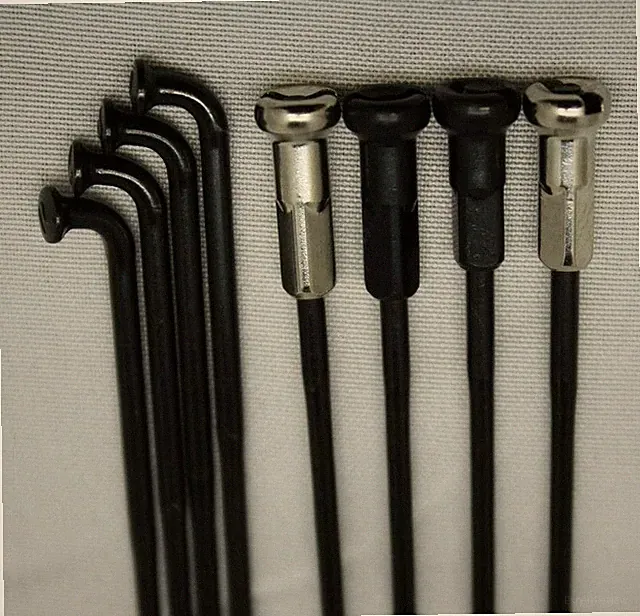 BLACK J-Bend DOUBLE BUTTED 14/15g(2.0/1.8) stainless bicycle spokes w/ nipples