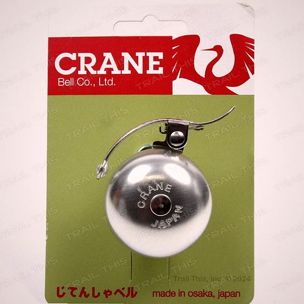 Crane Suzu Mini Silver Bicycle Bell Lever-Strike fits 22.2mm to 26mm Handlebars