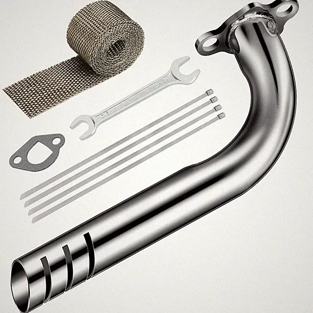 Exhaust Pipe Kit HeavyDuty Heat Shield for 212cc 196cc Clone Engine Mini Bike G