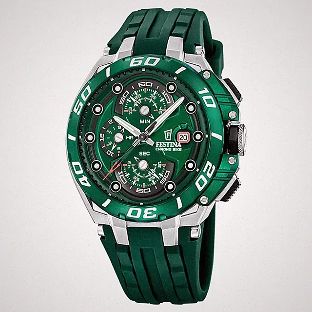 Festina Chrono Bike 2026 Chronograph Watch F20755-3 20 ATM Dark Green