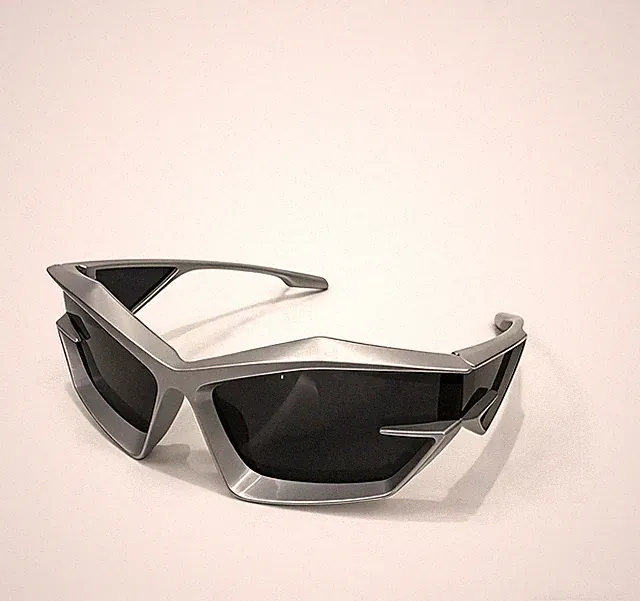 Futuristic Black Cycling Sunglasses, Y2K Stylish UV Glasses for Men/Women