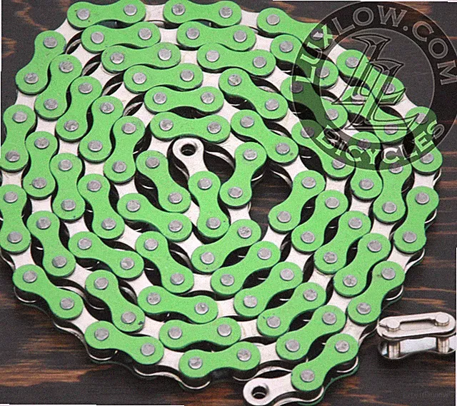 Green & Silver 2 Tone Fixie Bicycle Chain 1/2"x1/8" 112 Schwinn Cruiser Bike BMX