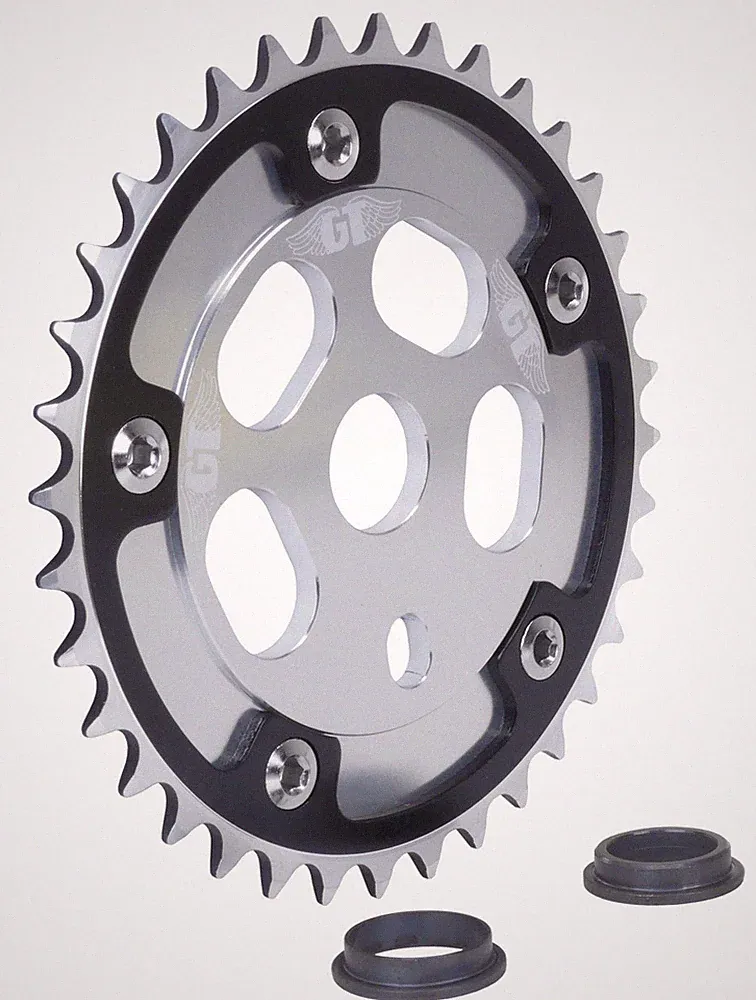 GT 110mm bcd BMX bicycle Power Disc (SILVER) with 36T chainring (BLACK)