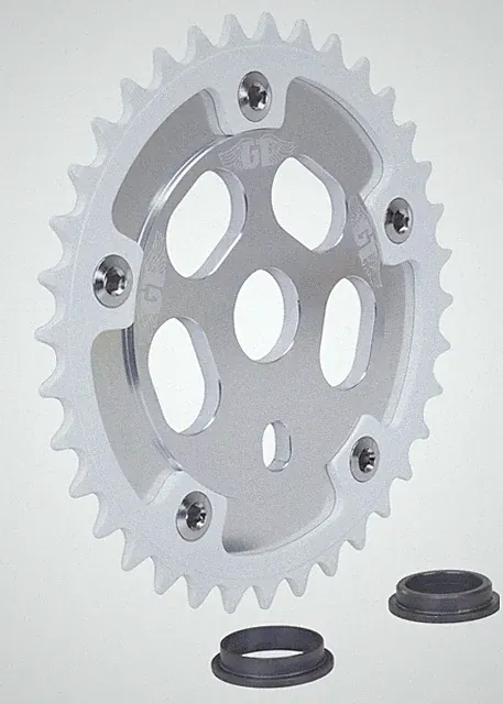 GT 110mm bcd BMX bicycle Power Disc (SILVER) with 36T chainring (WHITE)