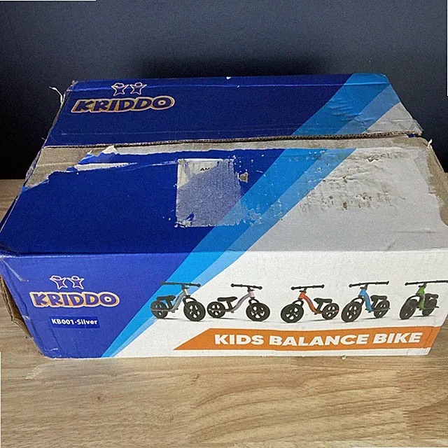 Kriddo Kid’s Balance Bike, Silver , Ages 2-5, Open Box