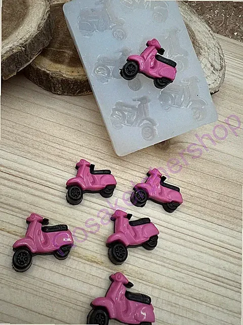 Motorcycle-bike handmade silicone mold (very tiny) for crafts