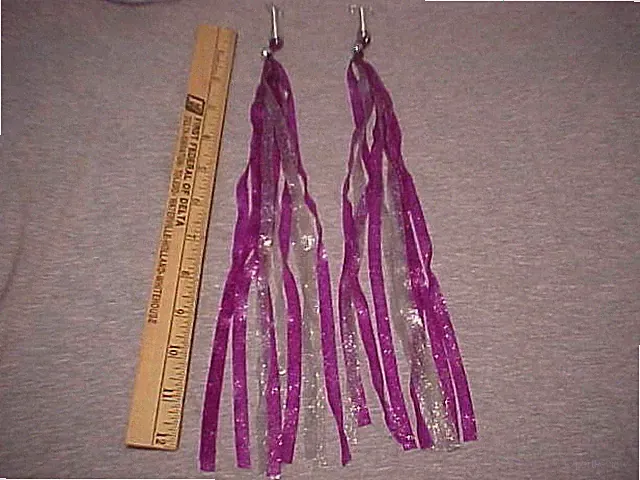 NOS Glitter Violet Silver Vintage Bicycle Streamers Schwinn Huffy AMF Sears Ross