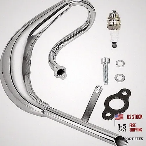 Performance Chrome Exhaust Muffler Expansion Chamber Pipe Silencer Silver