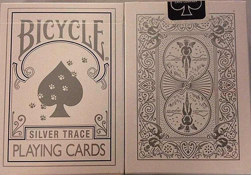 Rare Bicycle Silver Paw Print Trace Poker Playing Cards Standard Rider Back Deck