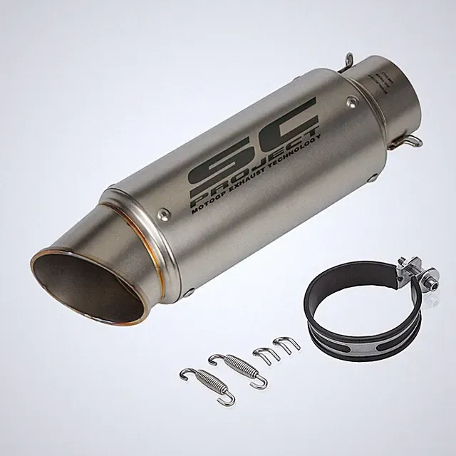 SC Slip On Muffler Exhaust Tips Tail Pipe For 61mm Motorcycle ATV Street Bike