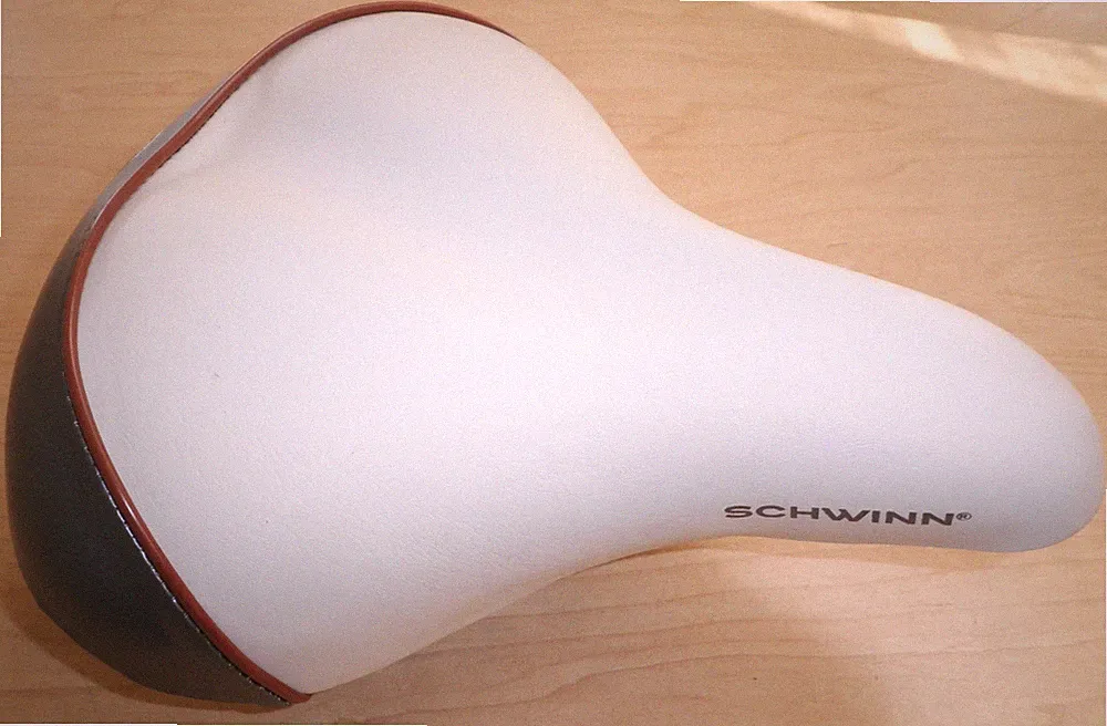 SCHWINN CREAM/SILVER/COPPER SPRING SUSPENSION COMFORT SEAT/SADDLE BIKE PART 512