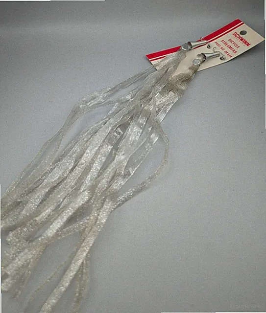 Schwinn SILVER Glitter Bicycle Streamers-Vintage NOS Stingray on Card