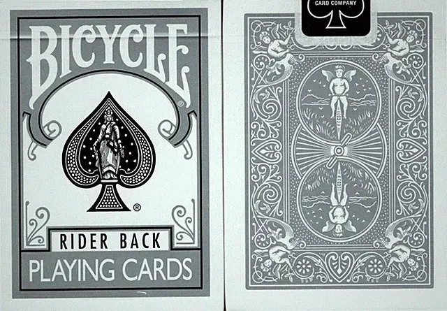 Silver Bicycle Rider Back Deck Playing Cards Poker Size USPCC Custom Limited New