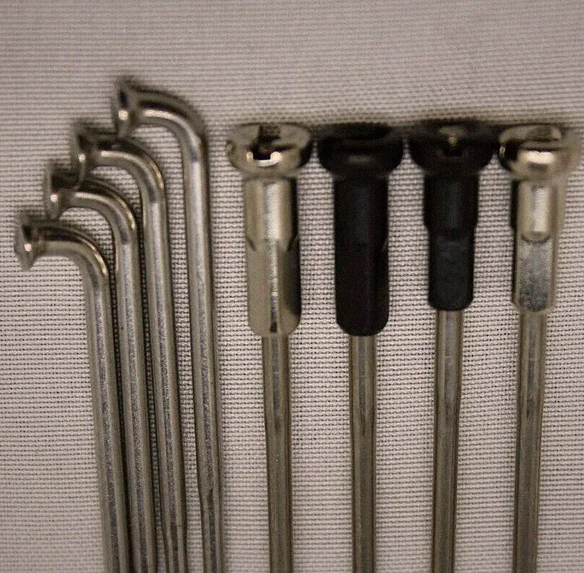 SILVER J-Bend SINGLE BUTTED 13/14g(2.3/2.0) stainless bicycle spokes w/ nipples