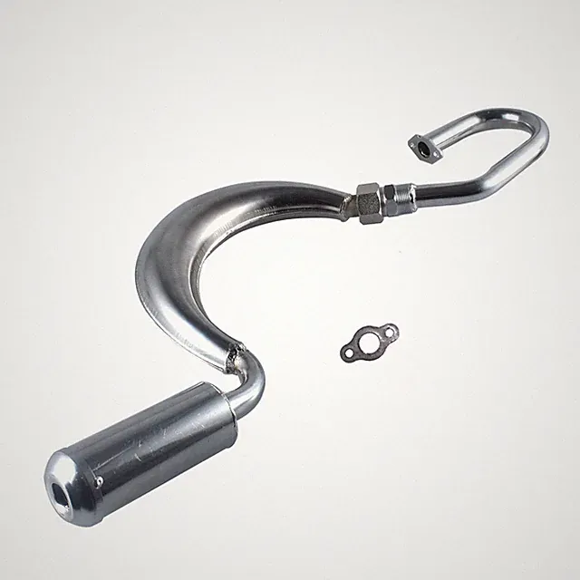 Silver Pipe Exhaust Muffler Fit For Gas Engine Motor Parts 50cc 80cc Bike