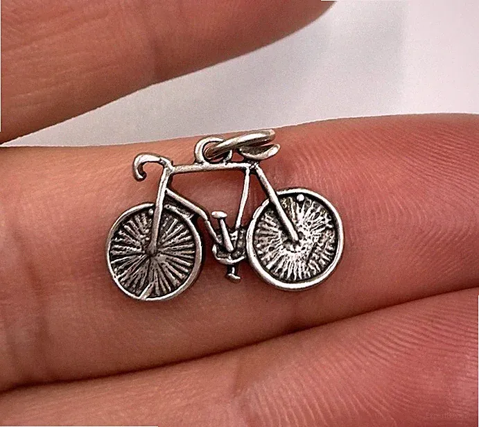 Sterling Silver 925 Bicycle Bike Charm Pendant Cyclist Cycling Vintage
