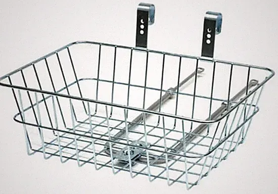 Sunlite Bicycle Front Steel Basket Silver 15x10x5" Handlebar & Fork Mounted