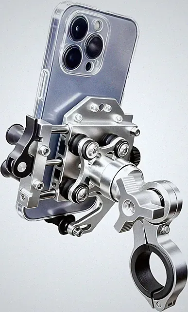 Vibration Dampener Phone Mount Silver 4.7-7in Bike