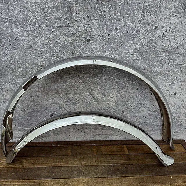 Vintage 26" Bicycle Fenders Set Whizzer Cutout 3" Wide Chrome Cruiser Silver