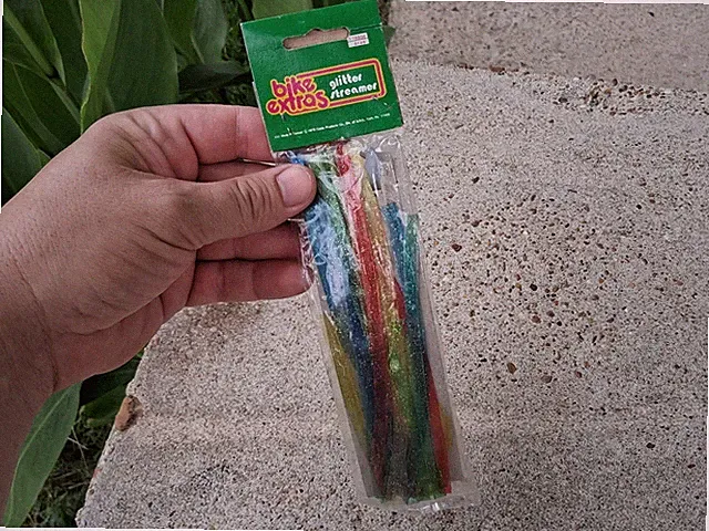 Vintage Bicycle Streamers Glitter Red Green Blue Schwinn Huffy Murray nos