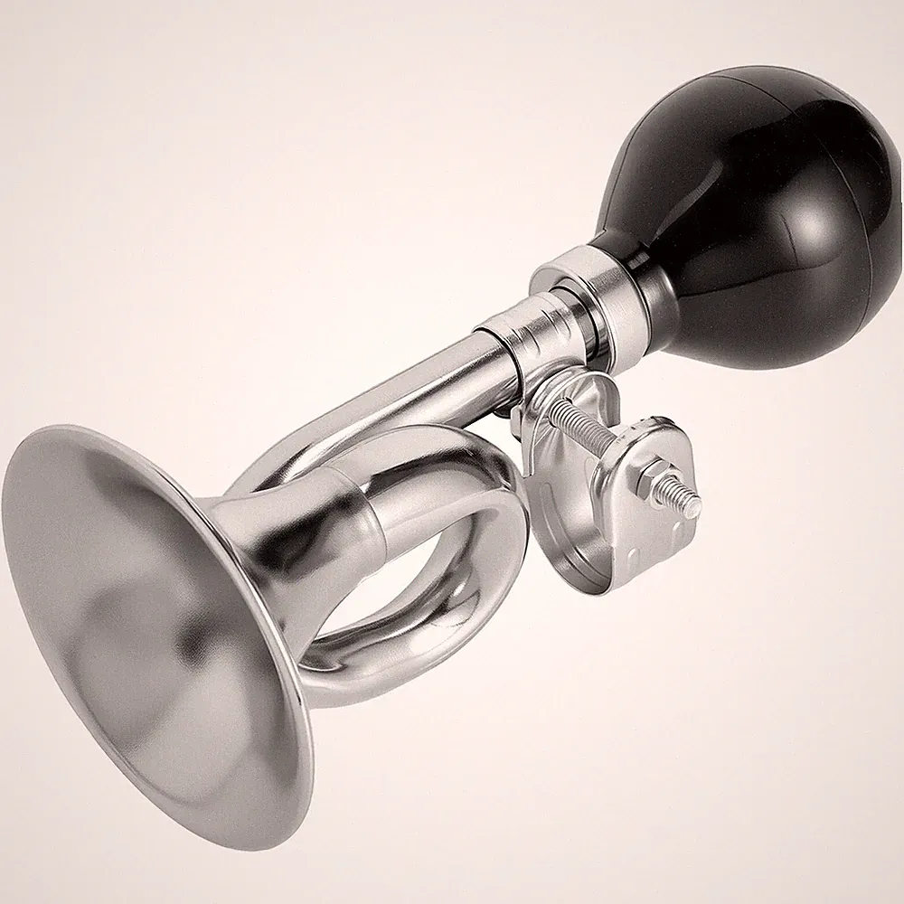Vintage Silver Bicycle Horn, Loud Bugle Horn Sound with Bike Handlebars Mounting