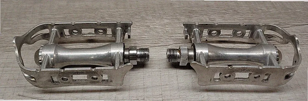 Vintage SR Sakae SP-150 Road Touring Bicycle Quill Pedals 9/16" x 20 TPI Silver