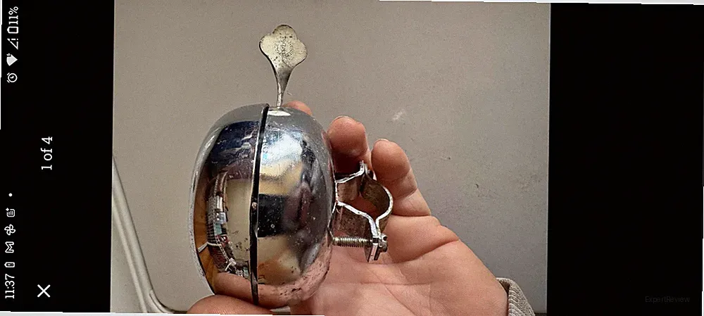 Vintage Style Silver Chrome Metal Bicycle Bell with Thumb Lever Handlebar