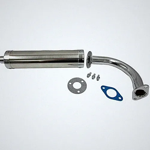 Zeda 85 Firestorm Bicycle Engine Muffler - 2 Piece Motorized Bike Exhaust Pipe